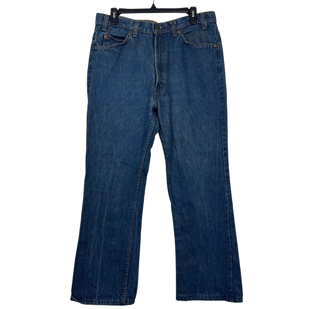 Vintage 80s Levi's 517 Boot Cut Orange Tab 32x30 Dark Wash Denim Blue Jeans 1982
